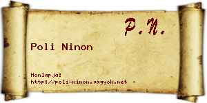 Poli Ninon névjegykártya